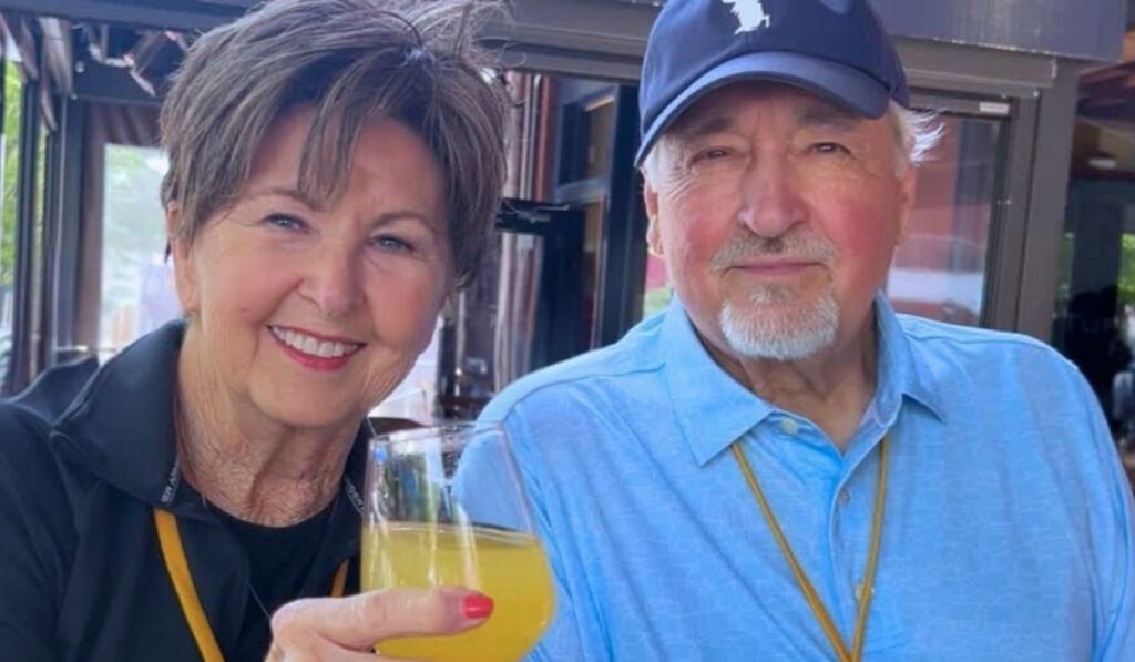 having a Mimosa with husband at the Tupelo Honey Cafe in downtown Asheville, NC