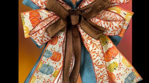 fall bow with various ribbons made with Em's Bowmaker or Em's Bow & Go Bowmaker
