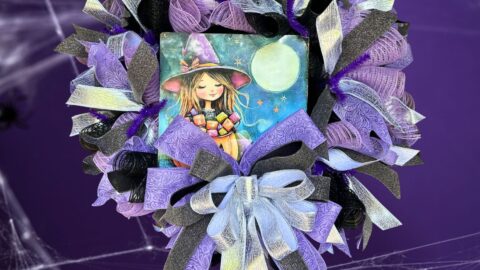 Easy Halloween Wreath Tutorial – Featuring Trendy Tree’s Sweet Witch Sign