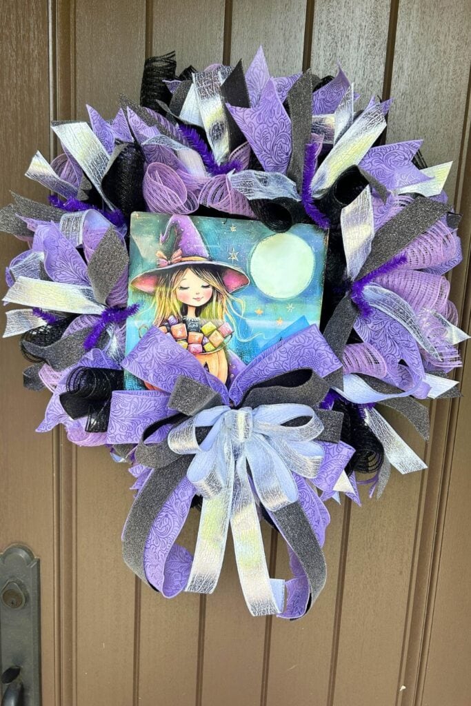 Easy Halloween Wreath DIY – Featuring Trendy Tree’s Sweet Witch Sign
