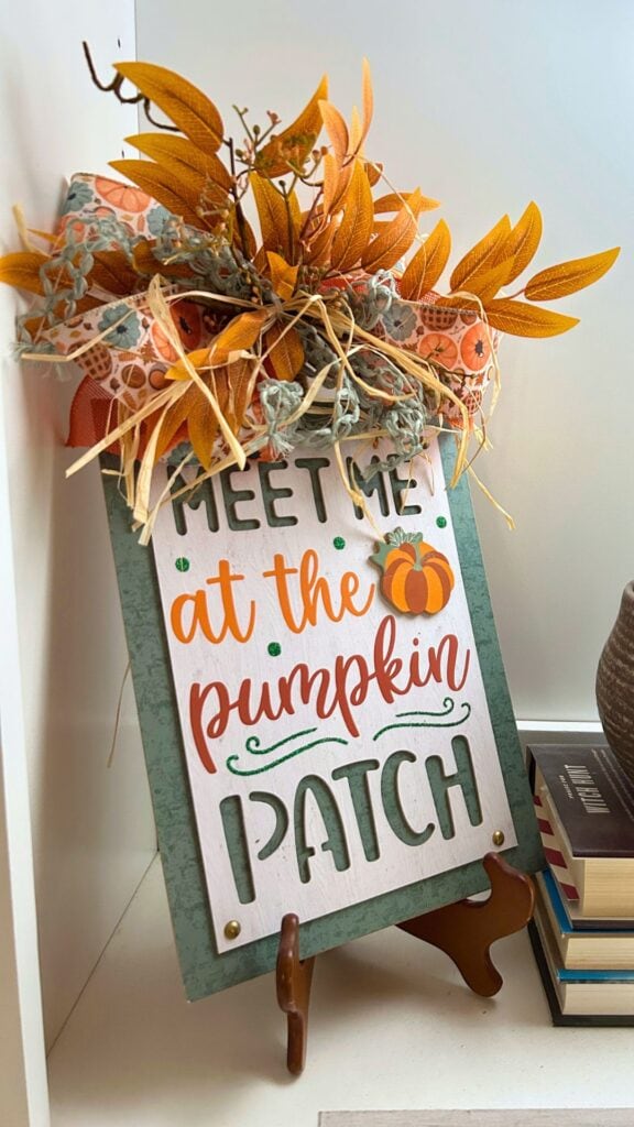 Dollar Tree Fall Signs with Trendy Tree Florals & Ribbon - Meet Me at the Pumpkin Patch