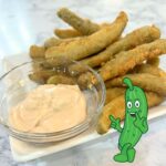 dill pickle fries and dipping sauce