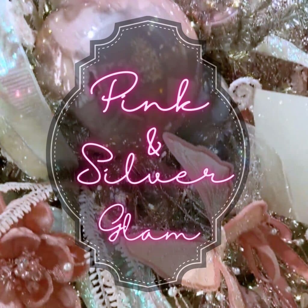 pink and silver Christmas tree