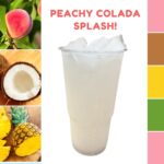 flavored water energy drink, tropical Peachy Colada Splash with peach, coconut and pineapple flavors