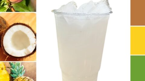 flavored water energy drink, tropical Peachy Colada Splash with peach, coconut and pineapple flavors