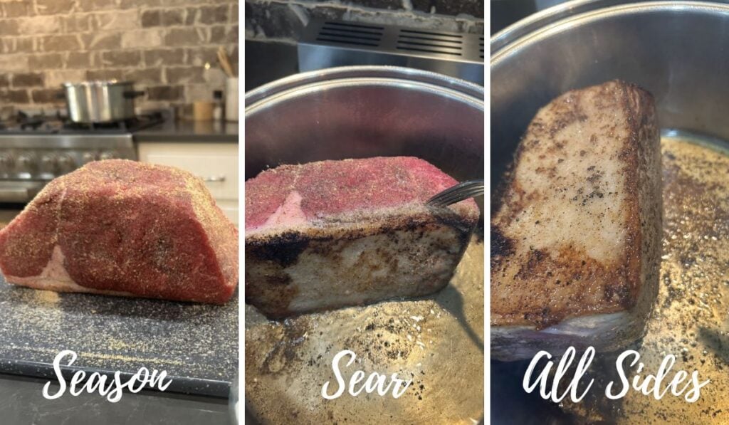 preparing a round roast for roast been sandwiches