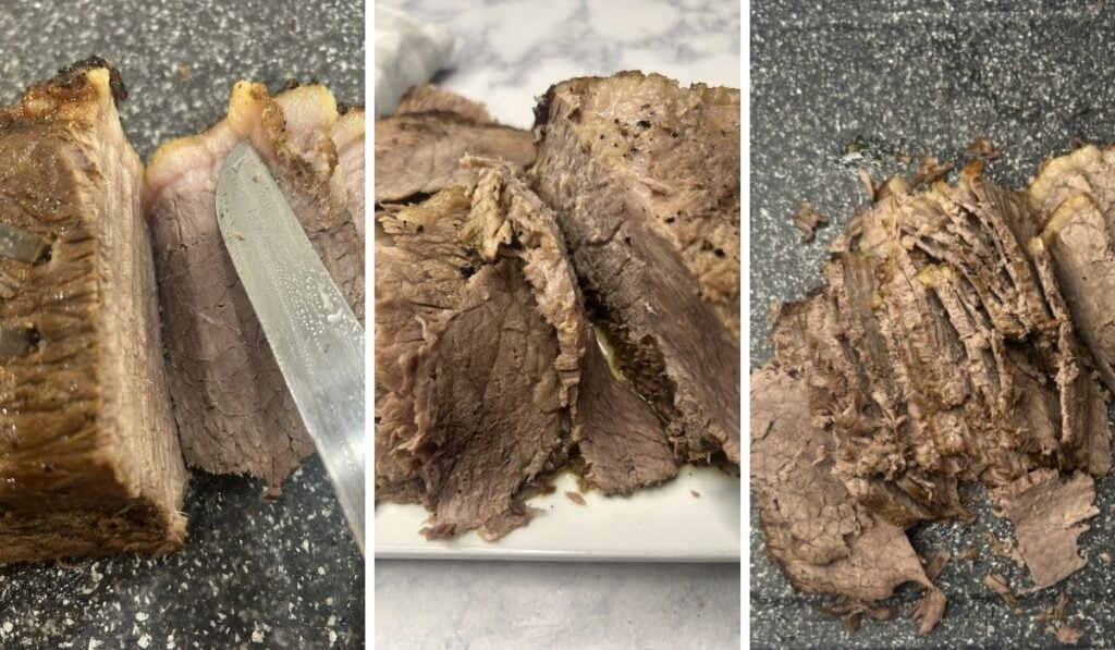 preparing a round roast for roast been sandwiches