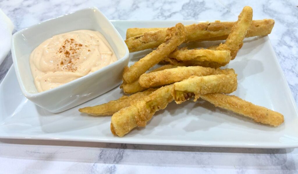 squash fries serve hot with your favorite dipping sauce
