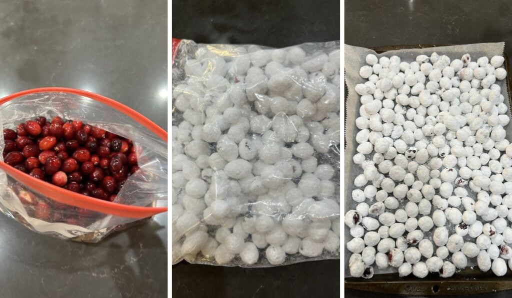 Steps for making popping cranberries