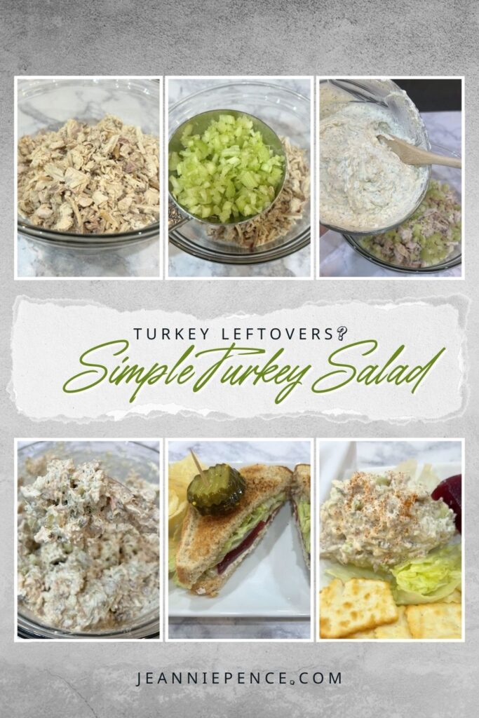 Steps to making simple turkey salad with leftover turkey