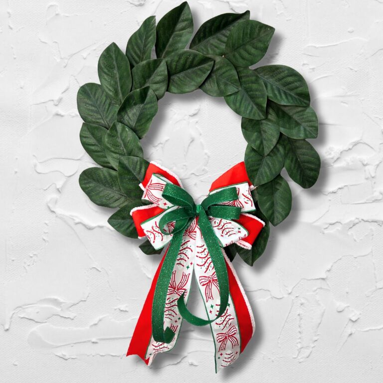 Easy Christmas Wreath Update: Refresh Your Magnolia Wreath with a New Bow
