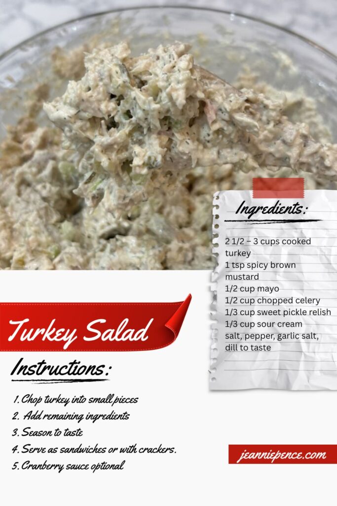 turkey salad made with leftover roasted turkey