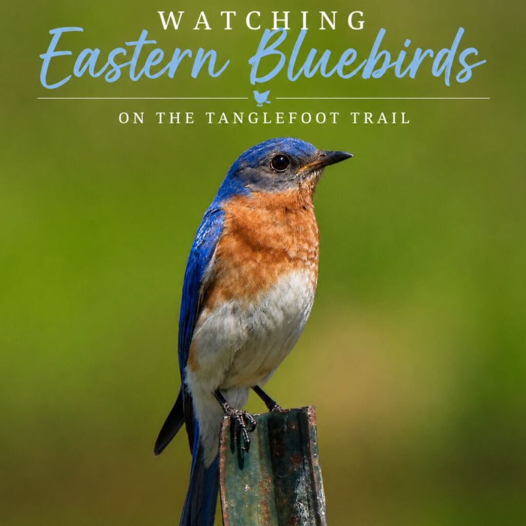 eastern bluebird spotted on the Mississippi Tanglefoot Tail