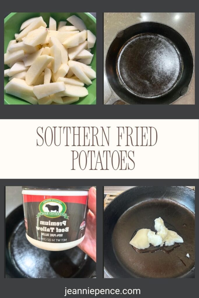 how to make southern fried potatoes in a cast iron skillet