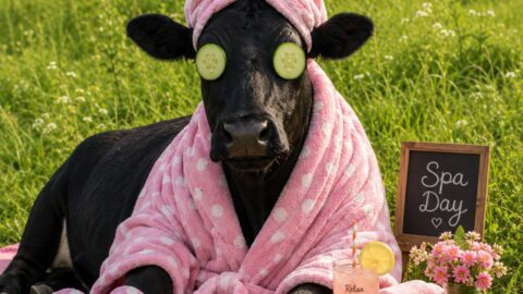 spa day cow