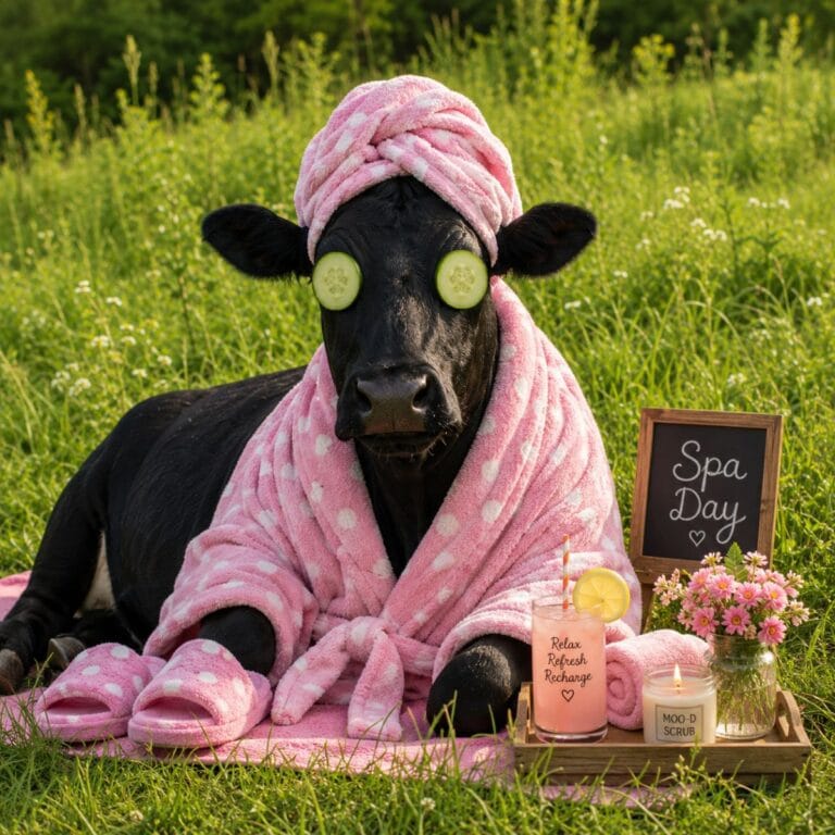 spa day cow
