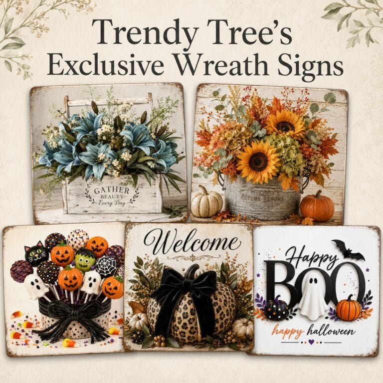 Trendy Tree Exclusive wreath Signs