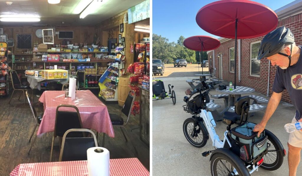 having breakfast on the tanglefoot trail